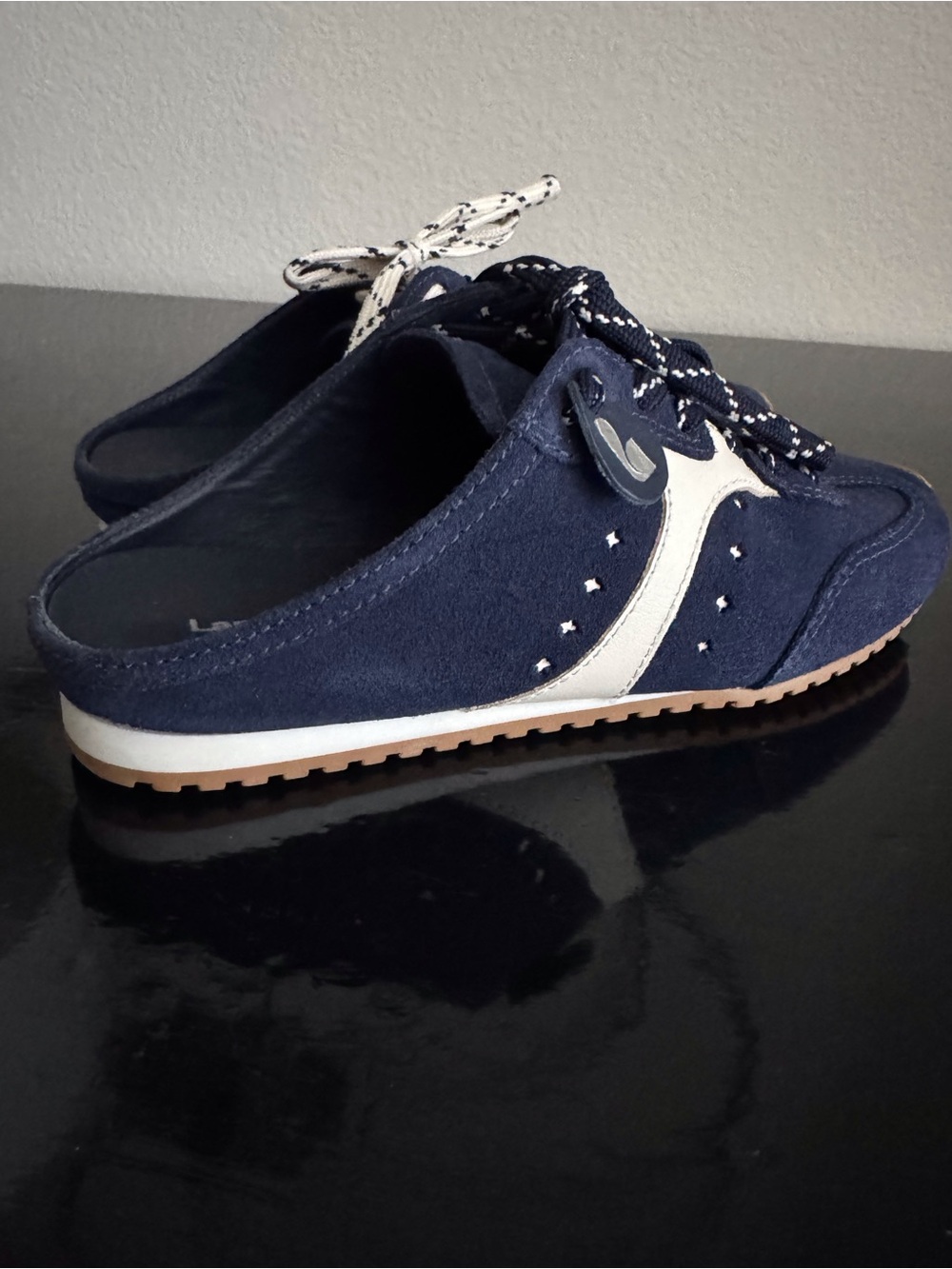 Larroudé Stella Indigo Suede & Napa Leather Mule Sneaker - Picture 3 of 16